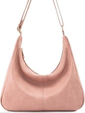 Elegant Pink Shoulder Bag - Classic Hobo Style